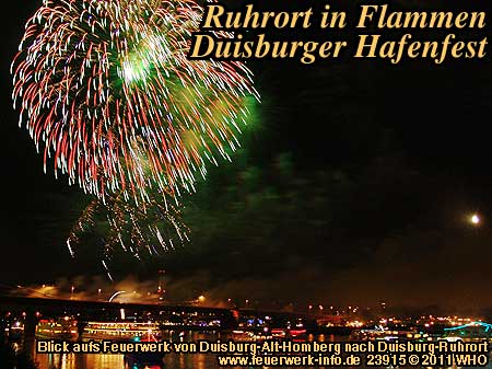 Ruhrort in Flammen, Feuerwerk Duisburg Hafenfest, Duisburg-Ruhrort am Rhein