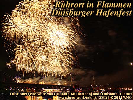 Ruhrort in Flammen, Feuerwerk Duisburg Hafenfest, Duisburg-Ruhrort am Rhein